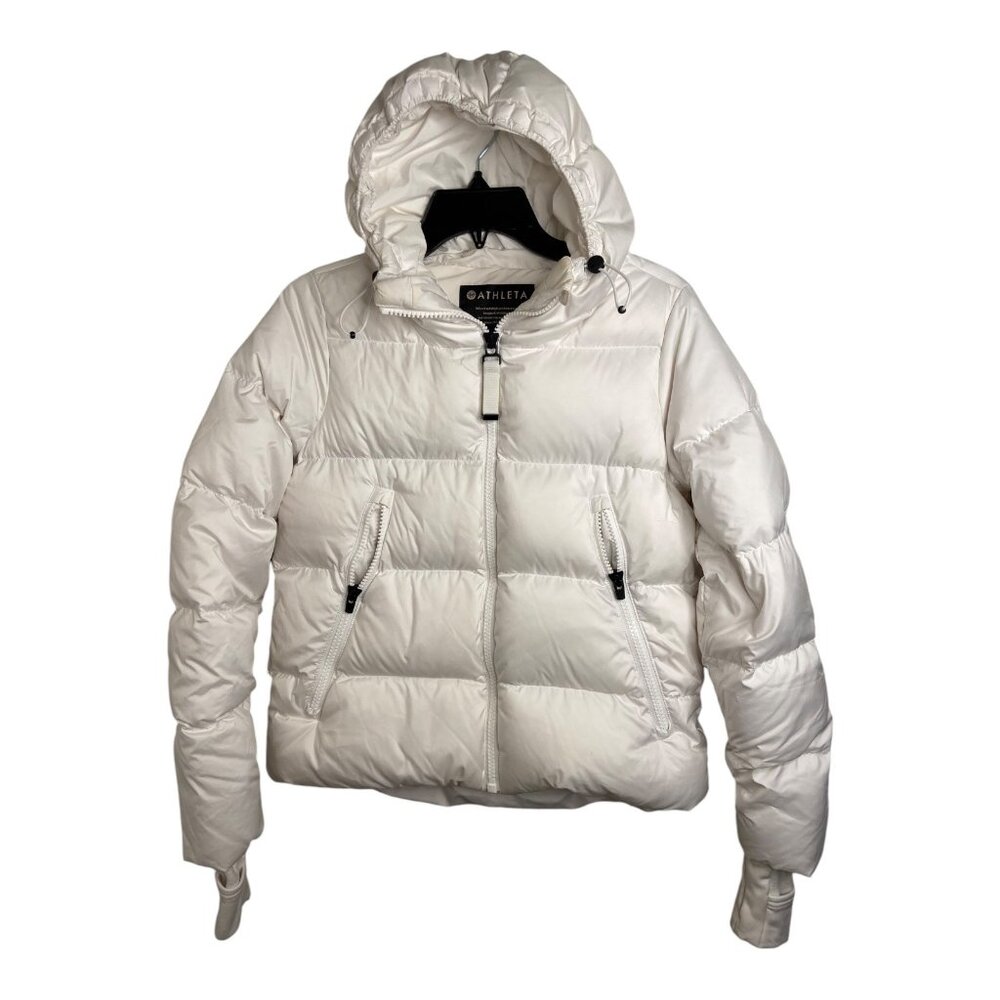 Athleta XXS Snow Goose‎ Down Jacket white puffer hike wear full zip